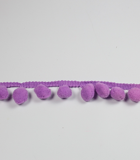 4cm Pom Pom Fringe 10 Mtr Lilac - Click Image to Close